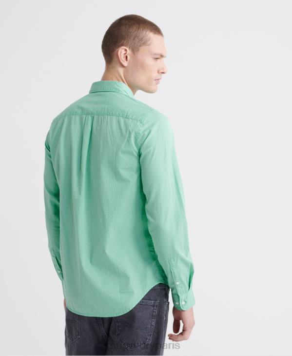 Superdry Hommes chemise à manches longues en sergé classique D64Z243 vêtements vert