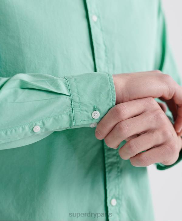 Superdry Hommes chemise à manches longues en sergé classique D64Z243 vêtements vert