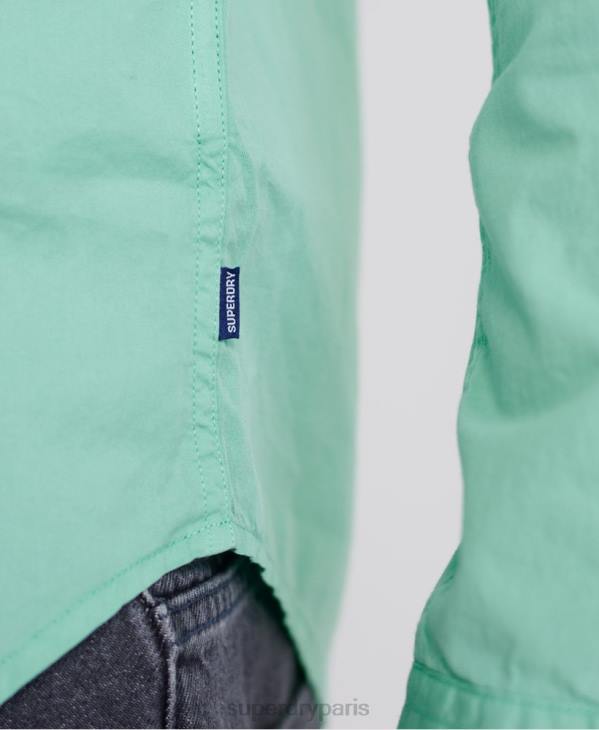 Superdry Hommes chemise à manches longues en sergé classique D64Z243 vêtements vert