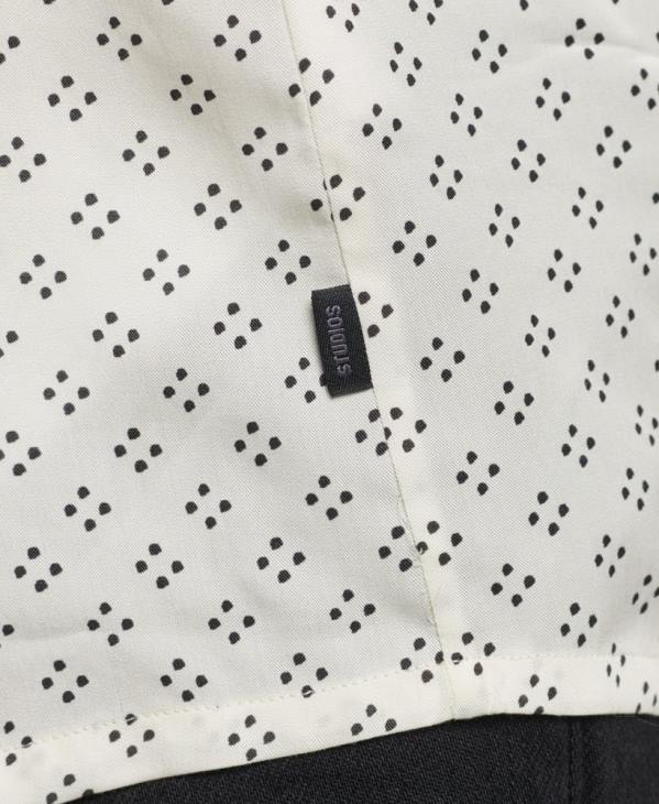 Superdry Hommes chemise à manches longues à imprimé années 70 D64Z145 vêtements blanc