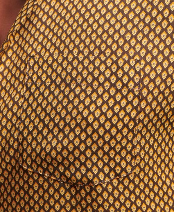 Superdry Hommes chemise à manches longues à imprimé années 70 D64Z149 vêtements orange