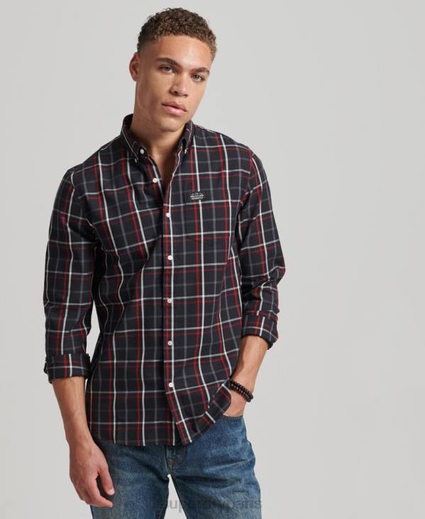 Superdry Hommes chemise marchande à carreaux en coton D64Z151 vêtements noir