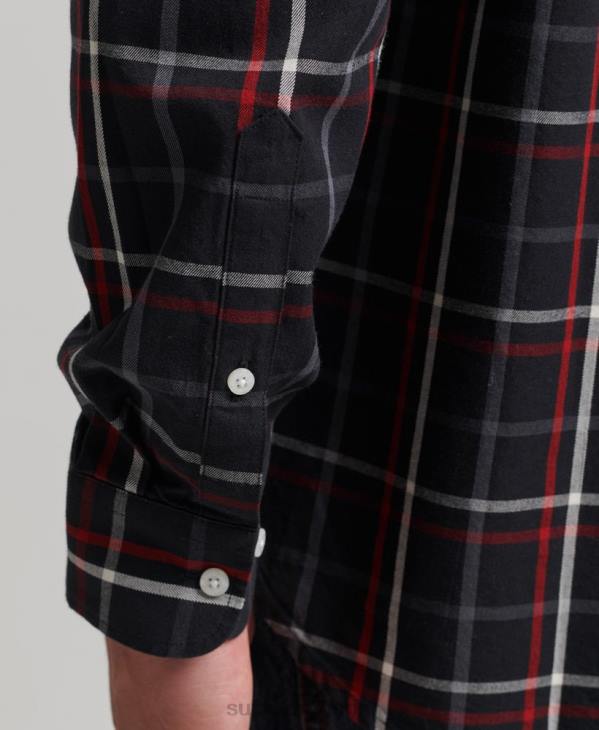 Superdry Hommes chemise marchande à carreaux en coton D64Z151 vêtements noir