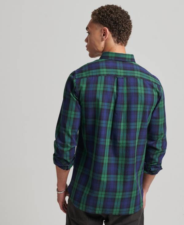 Superdry Hommes chemise marchande à carreaux en coton D64Z159 vêtements vert