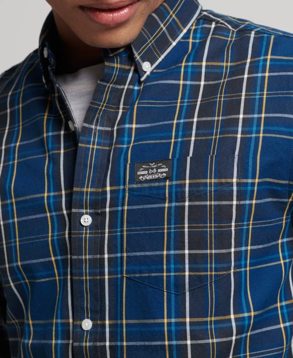Superdry Hommes chemise marchande à carreaux en coton D64Z171 vêtements marine