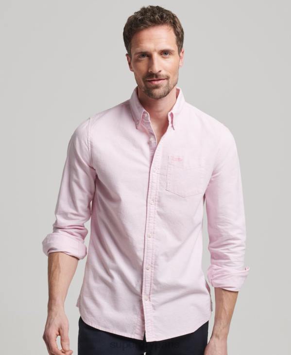 Superdry Hommes chemise oxford délavée D64Z126 vêtements rose