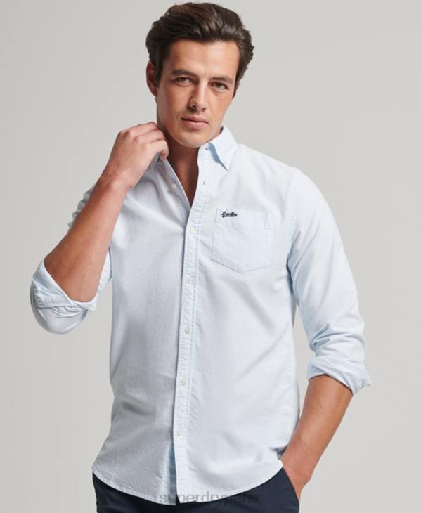 Superdry Hommes chemise oxford délavée D64Z132 vêtements bleu clair