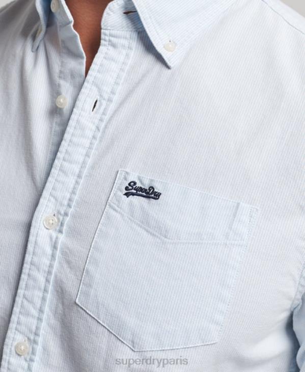 Superdry Hommes chemise oxford délavée D64Z132 vêtements bleu clair