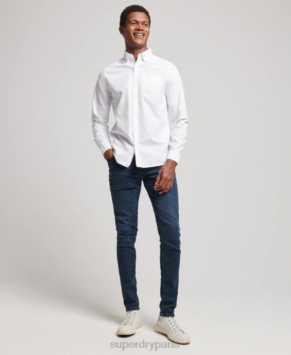 Superdry Hommes chemise oxford délavée D64Z157 vêtements blanc