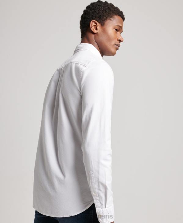 Superdry Hommes chemise oxford délavée D64Z157 vêtements blanc