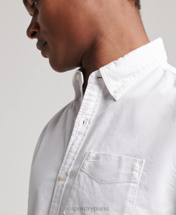 Superdry Hommes chemise oxford délavée D64Z157 vêtements blanc