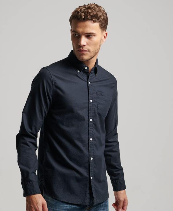 Superdry Hommes chemise oxford délavée D64Z181 vêtements marine