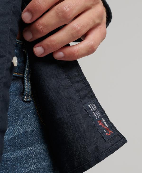 Superdry Hommes chemise oxford délavée D64Z181 vêtements marine