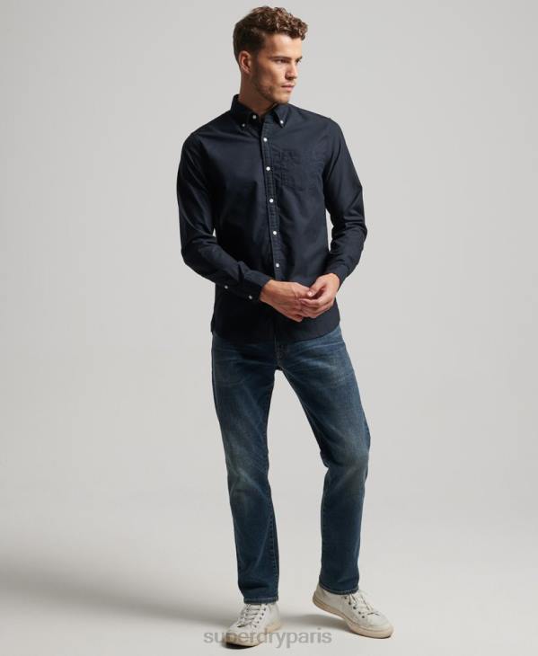 Superdry Hommes chemise oxford délavée D64Z181 vêtements marine