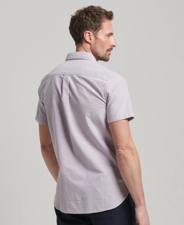 Superdry Hommes chemise oxford à manches courtes D64Z129 vêtements violet