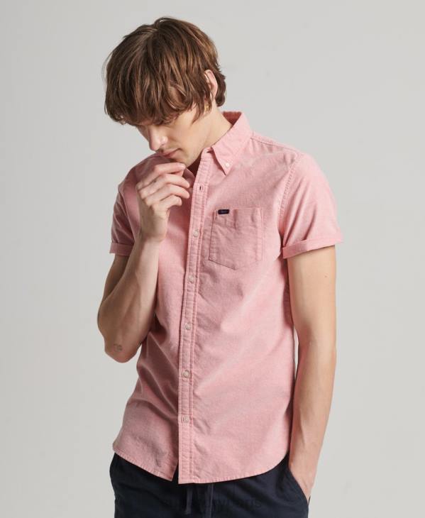 Superdry Hommes chemise oxford à manches courtes D64Z131 vêtements rouge