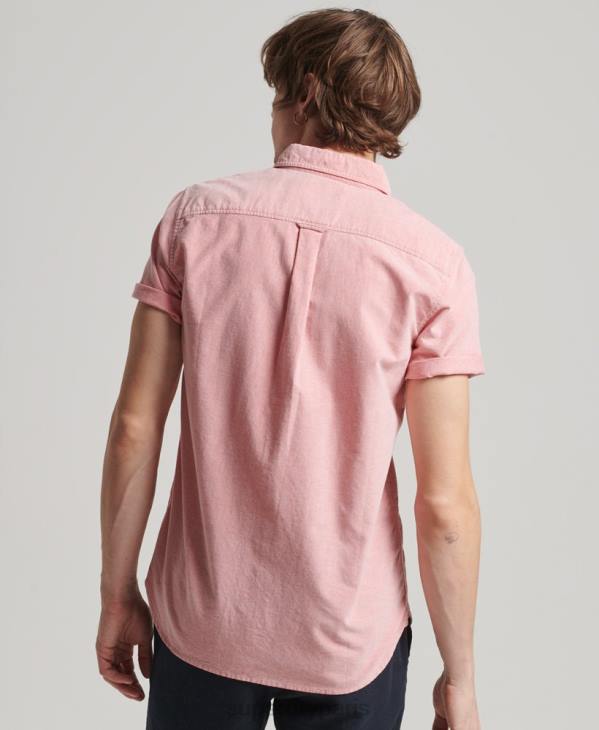 Superdry Hommes chemise oxford à manches courtes D64Z131 vêtements rouge
