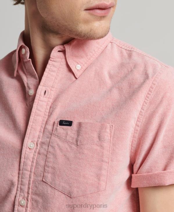Superdry Hommes chemise oxford à manches courtes D64Z131 vêtements rouge