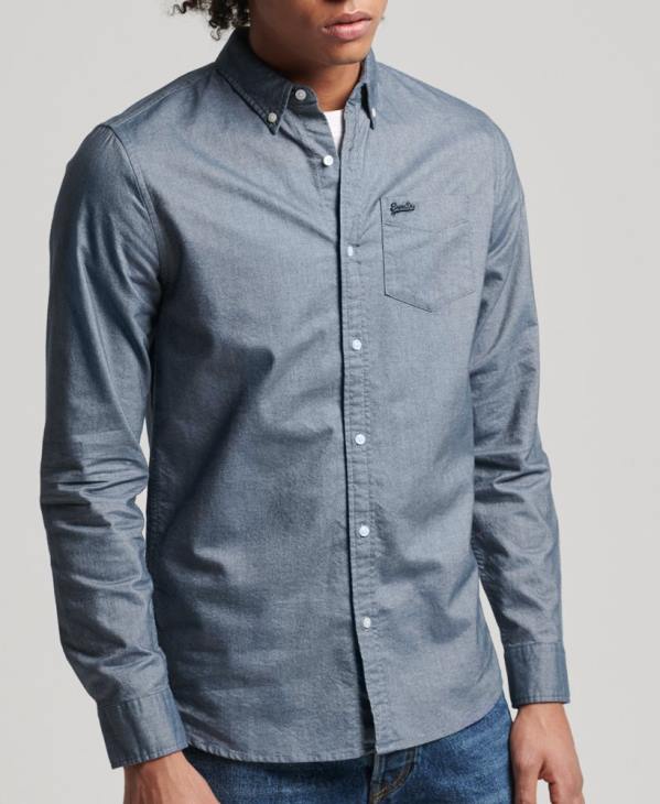 Superdry Hommes chemise oxford vintage en coton bio D64Z185 vêtements marine