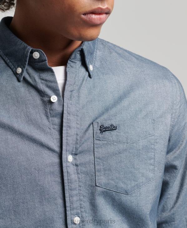 Superdry Hommes chemise oxford vintage en coton bio D64Z185 vêtements marine