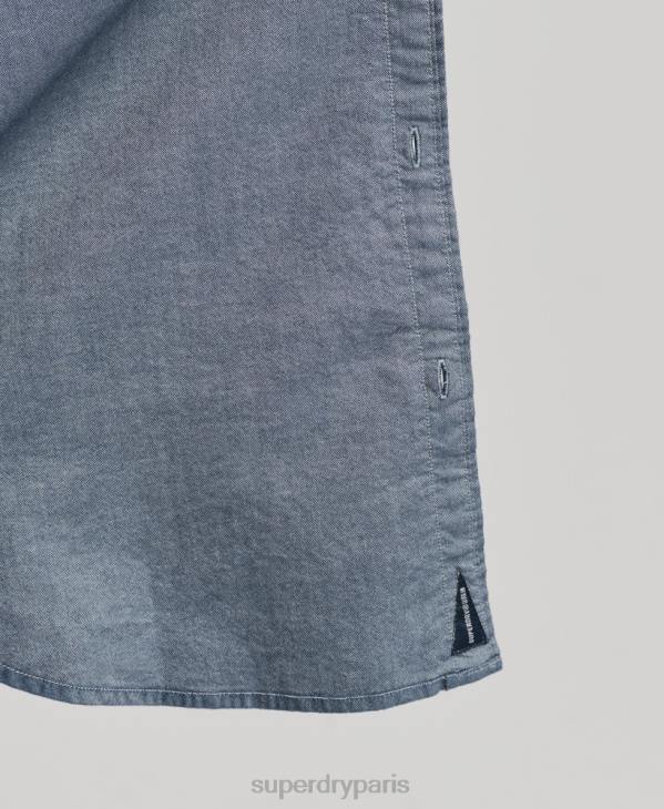 Superdry Hommes chemise oxford vintage en coton bio D64Z185 vêtements marine