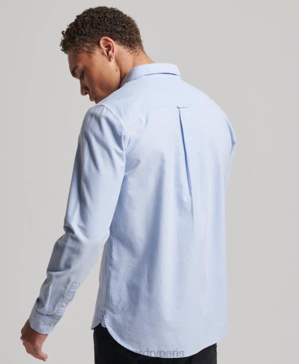 Superdry Hommes chemise oxford vintage en coton bio D64Z208 vêtements bleu