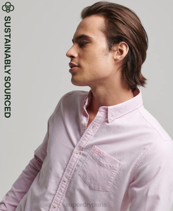 Superdry Hommes chemise oxford vintage en coton bio D64Z209 vêtements rose