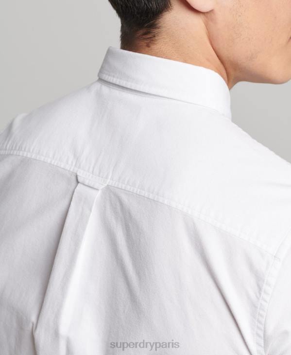 Superdry Hommes chemise oxford vintage en coton bio D64Z212 vêtements blanc