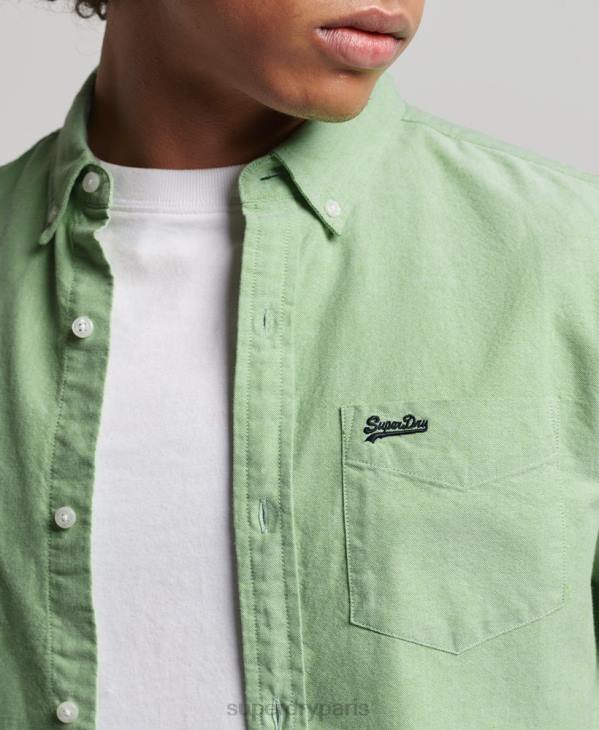 Superdry Hommes chemise oxford vintage en coton bio D64Z6473 vêtements vert