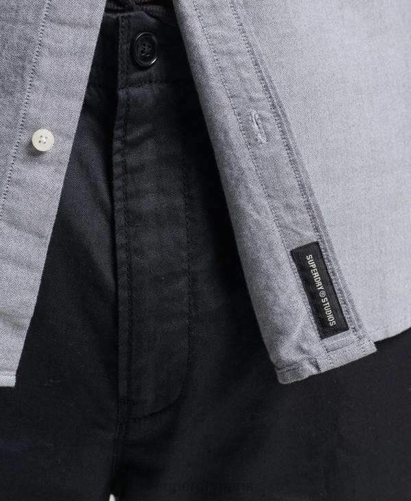 Superdry Hommes chemise uni oxford en coton bio D64Z217 vêtements gris