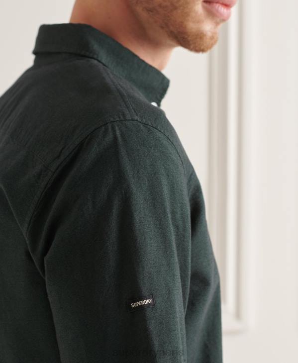 Superdry Hommes chemise uni oxford en coton bio D64Z226 vêtements vert