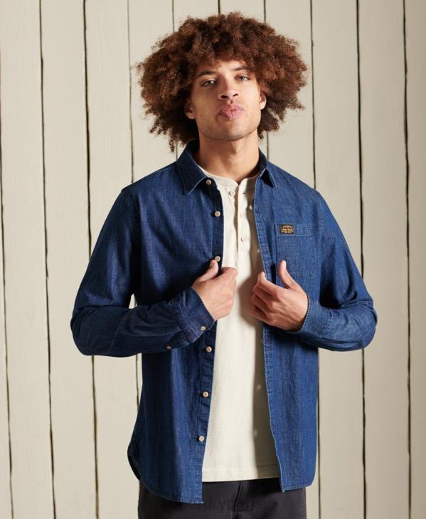 Superdry Hommes chemise workwear indigo D64Z238 vêtements marine