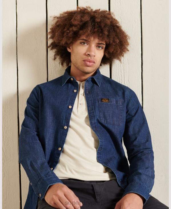 Superdry Hommes chemise workwear indigo D64Z238 vêtements marine