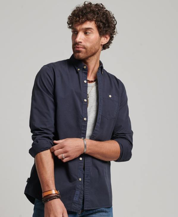 Superdry Hommes magasin marchand - chemise à manches longues D64Z148 vêtements marine