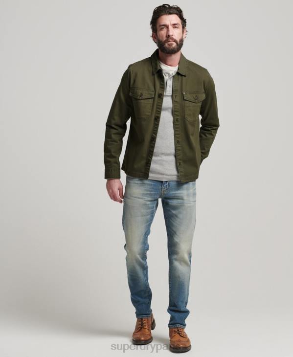 Superdry Hommes magasin marchand - surchemise à chevrons D64Z139 vêtements vert
