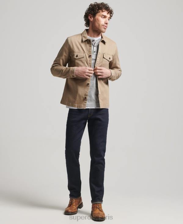 Superdry Hommes magasin marchand - surchemise à chevrons D64Z150 vêtements bronzer