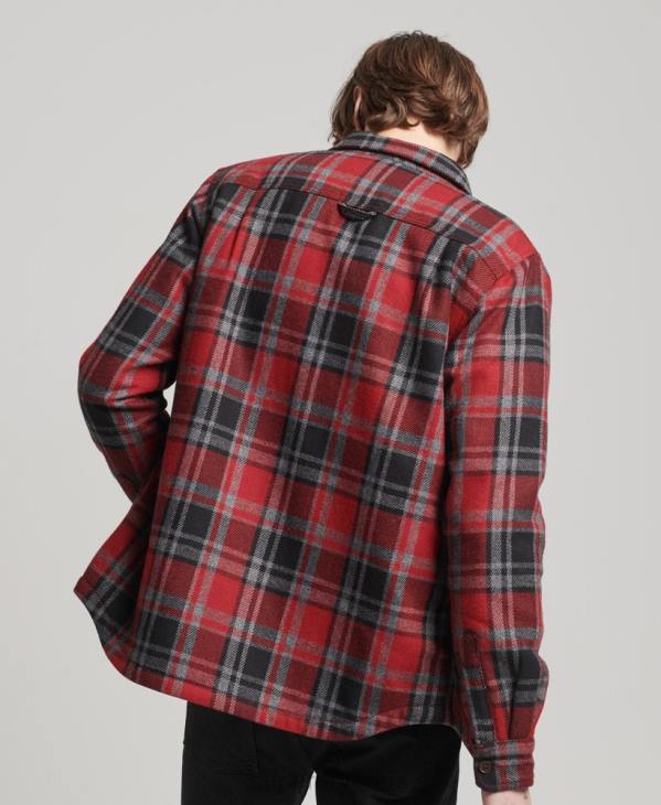 Superdry Hommes magasin marchand - surchemise matelassée D64Z146 vêtements rouge