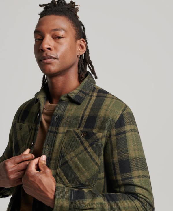 Superdry Hommes magasin marchand - surchemise matelassée D64Z175 vêtements vert