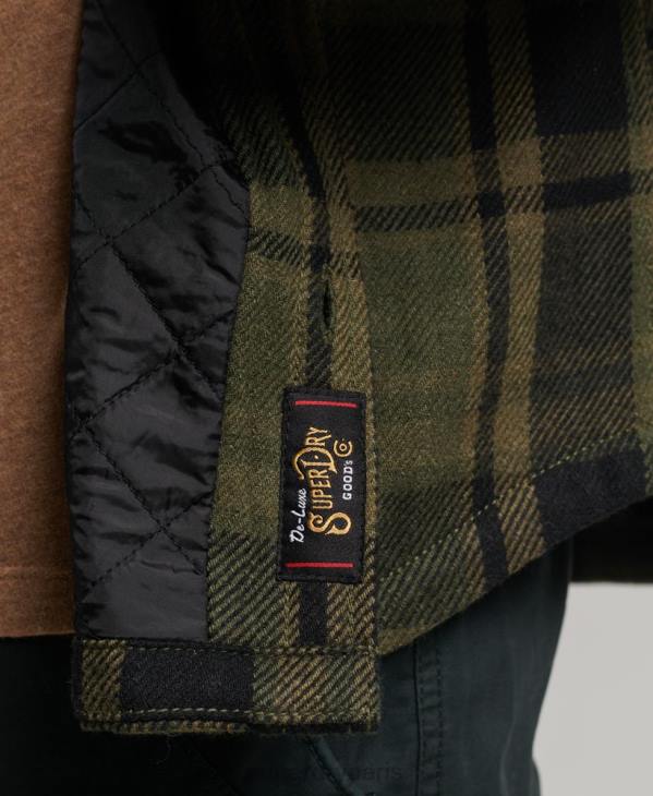 Superdry Hommes magasin marchand - surchemise matelassée D64Z175 vêtements vert