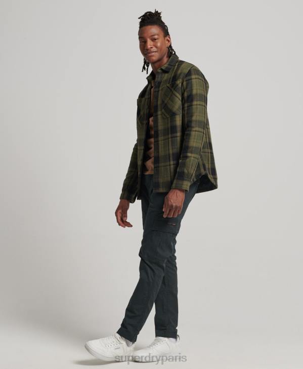 Superdry Hommes magasin marchand - surchemise matelassée D64Z175 vêtements vert