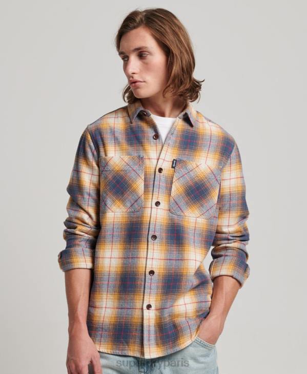 Superdry Hommes surchemise à carreaux vintage D64Z191 vêtements or