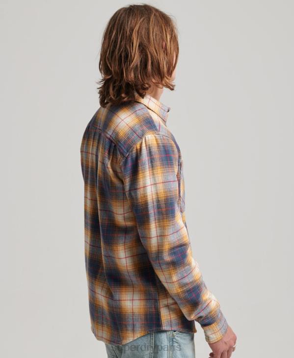 Superdry Hommes surchemise à carreaux vintage D64Z191 vêtements or