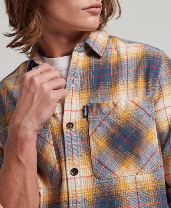 Superdry Hommes surchemise à carreaux vintage D64Z191 vêtements or