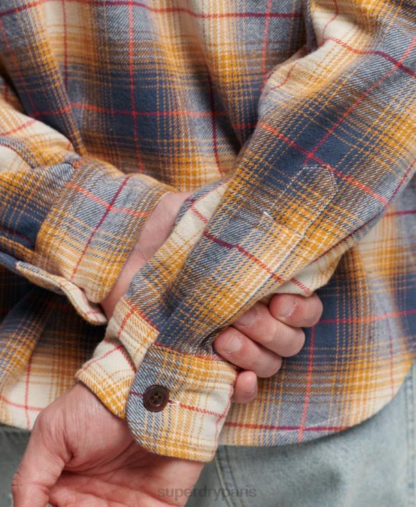 Superdry Hommes surchemise à carreaux vintage D64Z191 vêtements or