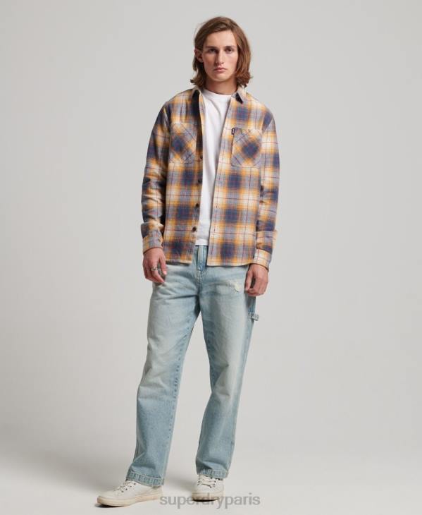 Superdry Hommes surchemise à carreaux vintage D64Z191 vêtements or