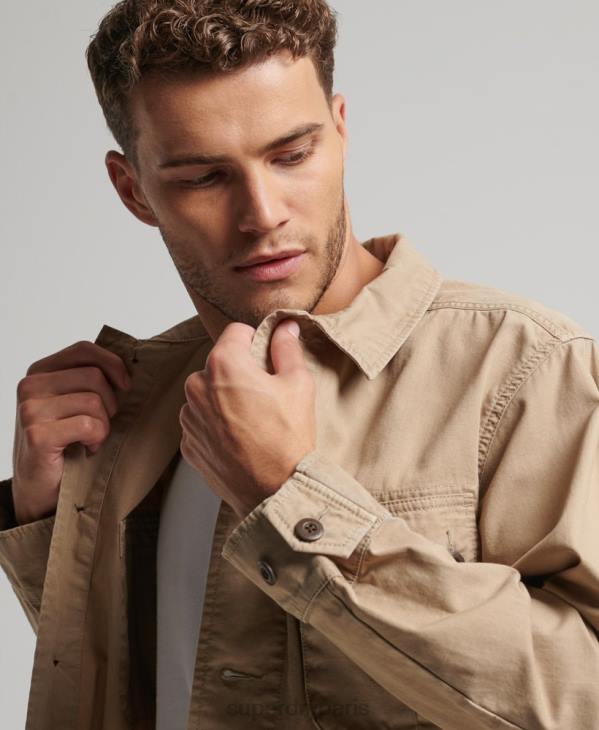 Superdry Hommes surchemise de combat vintage D64Z199 vêtements bronzer