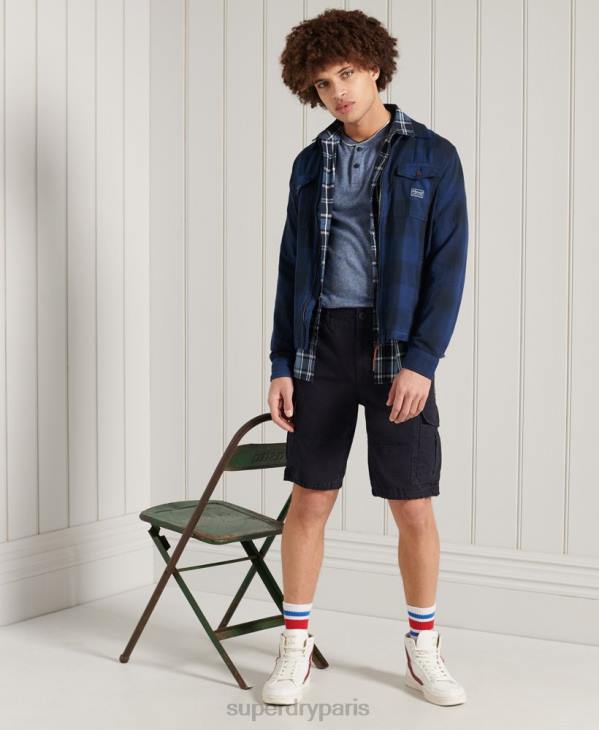 Superdry Hommes surchemise en flanelle D64Z237 vêtements bleu