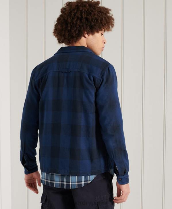 Superdry Hommes surchemise en flanelle D64Z237 vêtements bleu