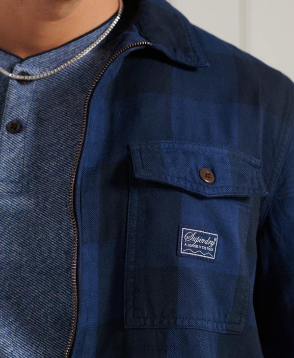 Superdry Hommes surchemise en flanelle D64Z237 vêtements bleu