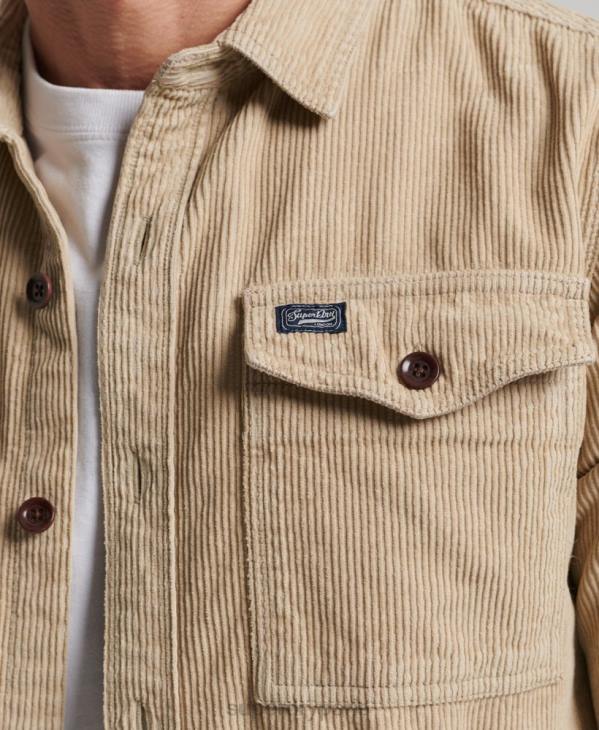 Superdry Hommes surchemise en velours côtelé vintage D64Z210 vêtements brun